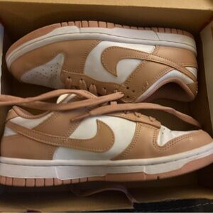 Nike Beige and White Low-Top Sneakers